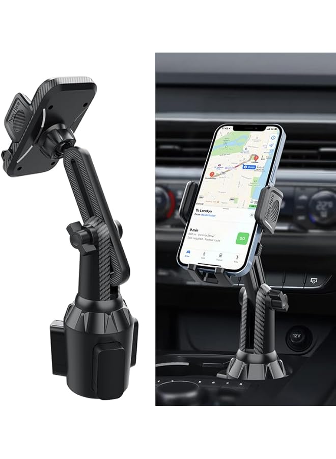 Green Tiger 360° Rotating Car Phone Holder, [V2 Upgrade] Universal Adjustable Cup Holder Mount for iPhone Samsung & All 4-7" Phones, Secure Anti-Shake Grip & One-Button Release - Image 5