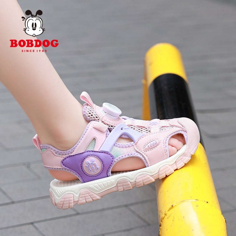 Babu Bean Boys Baotou Sandals 2025 Summer Breathable Big Kids Boys Button Sandals Children'S Beach Shoes - Image 1