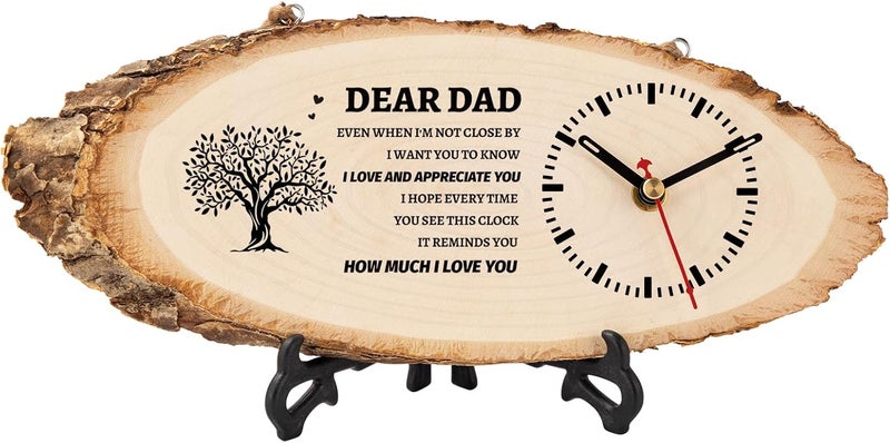 BeauGift Dad Gifts, Christmas Wooden Clock Gifts for Dad from Daughter Son Kids, Daddy Birthday Gift Idea for Papa Father Who Wants Nothing, Christmas Fathers Day Present from Child to My Dad - Image 1