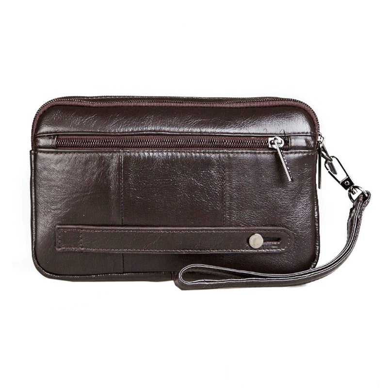 Hebetag Leather Clutch Purse Long Wallet for Men Organizer Cell Phone Holder Wrist Bag Day Pack Business Travel Handbag  - Image 2