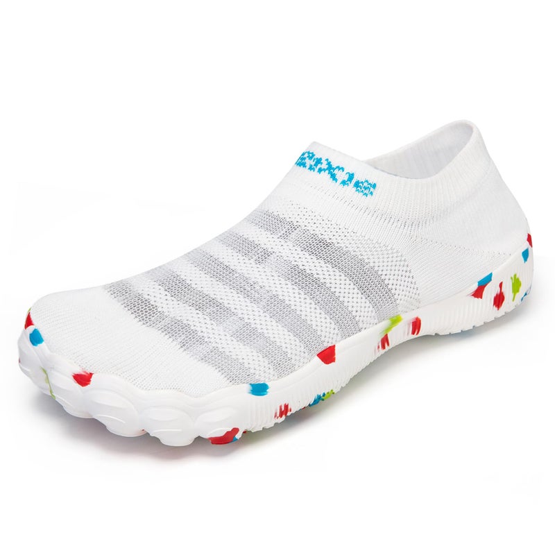 TRAILBLITZ Water Shoes Women Barefoot Athletic Workout Gym Footwear Beach Swim Sneakers Quick Drying Boat Aqua Shoes for Water Sport Diving Sailing Travel Fishing (7 Women, White) - Image 1