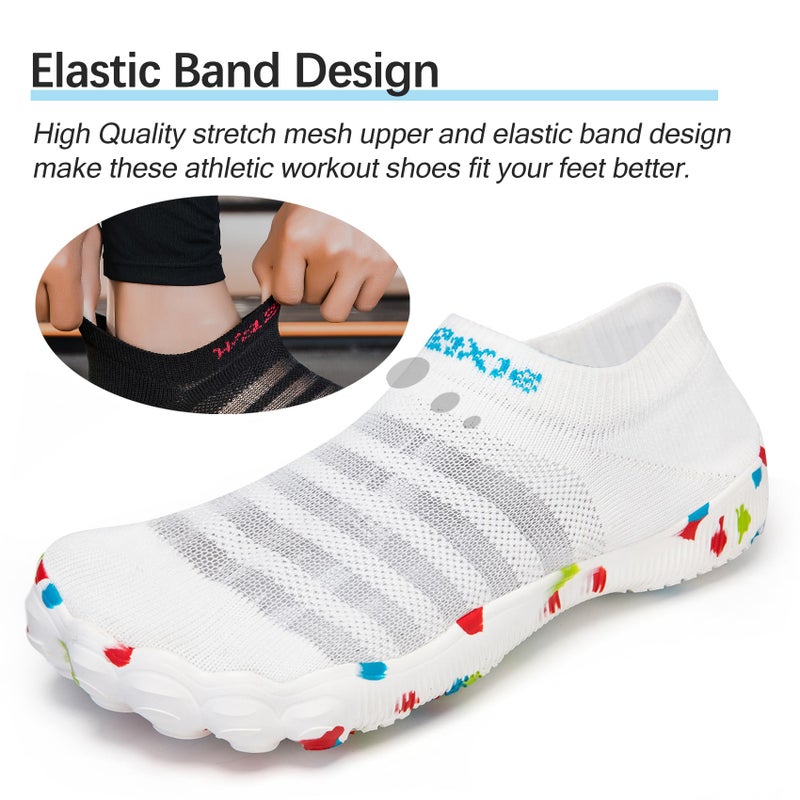 TRAILBLITZ Water Shoes Women Barefoot Athletic Workout Gym Footwear Beach Swim Sneakers Quick Drying Boat Aqua Shoes for Water Sport Diving Sailing Travel Fishing (7 Women, White) - Image 5