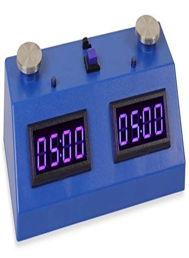 ساعة شطرنج ZMF-II - أزرق داكن مع مؤشر LED أزرق