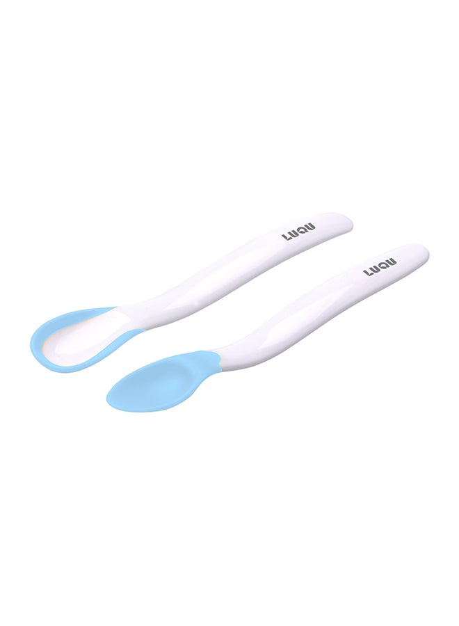 LuQu Baby Feeding Spoon Set 2-Pack Heat Discoloration Resistant Arch Bridge Design Safe For Infant Everyday Use - Image 1