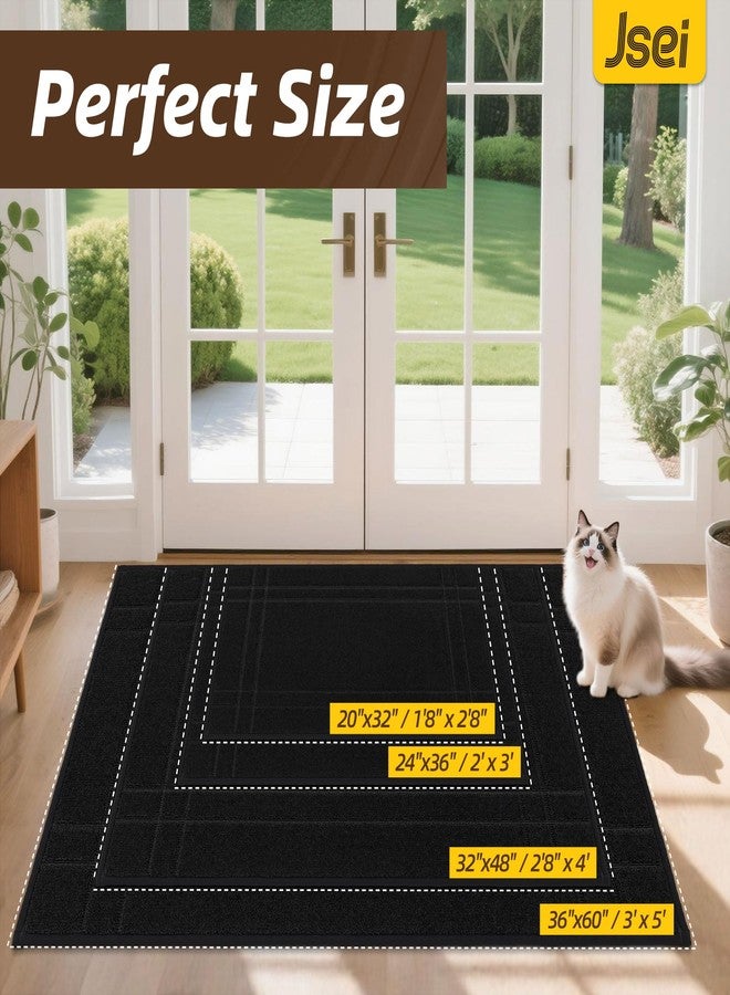 JSEI Entryway Rugs Doormat 24"x36", Non-Slip Dirt Trapper Door Mats Indoor, Washable Absorbent and Stain Resist Welcome Floor Mat for Front Door, Dog Door Mat, Dirty Wet Shoes & Paws, Black - Image 2