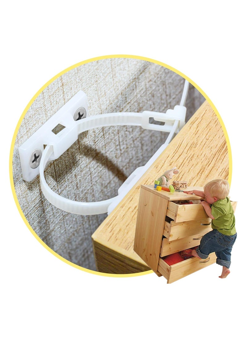 Oasisgalore Furniture Straps,(10-Pack) Wall Anchor, Furniture Anchors for Baby Proofing Safety  - Image 1