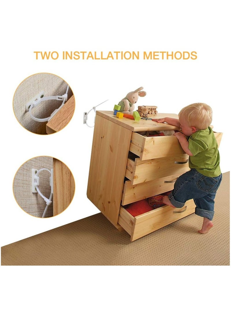 Oasisgalore Furniture Straps,(10-Pack) Wall Anchor, Furniture Anchors for Baby Proofing Safety  - Image 2