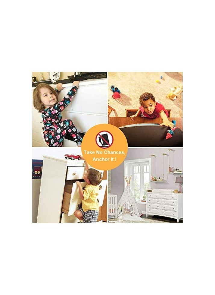 Oasisgalore Furniture Straps,(10-Pack) Wall Anchor, Furniture Anchors for Baby Proofing Safety  - Image 3