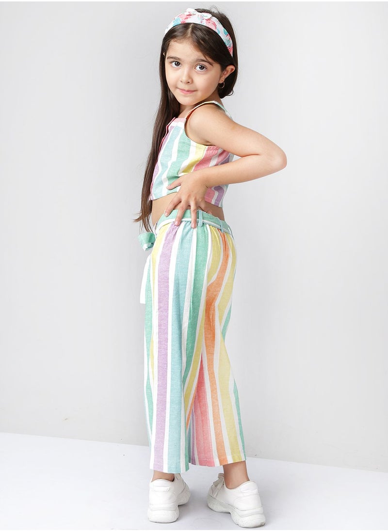 THE VANCA - Kids Striped Top & Palazzo Set - Image 1
