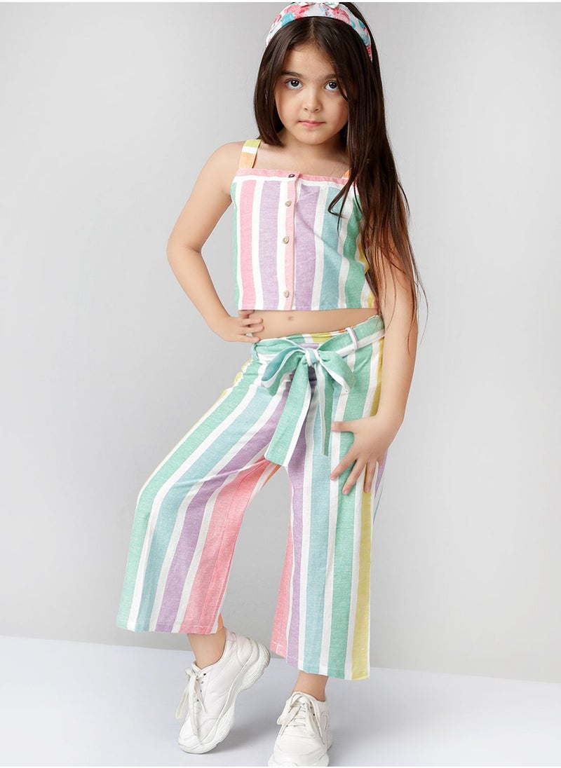 THE VANCA - Kids Striped Top & Palazzo Set - Image 1