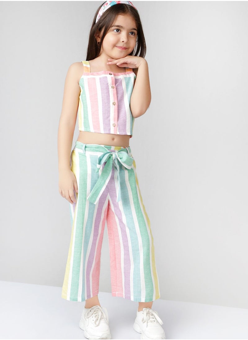THE VANCA - Kids Striped Top & Palazzo Set - Image 1