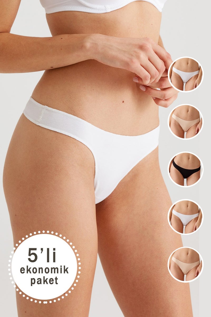 pierre cardin 2051 Women's Noshow Thong 5 Pack Panties  - Image 1