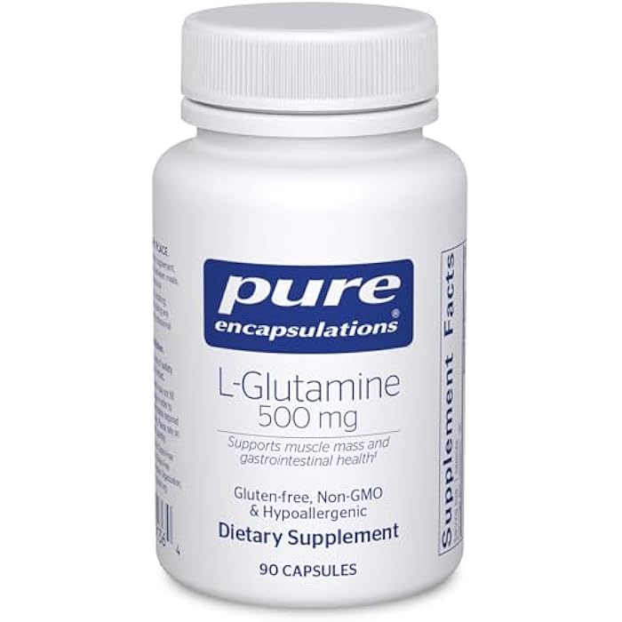 Pure Encapsulations L-Glutamine 500 mg - Supplement for Immune and Digestive Support, Gut Health and Lining, Metabolism, and Muscle Support* - with Free-Form L-Glutamine - 90 Capsules - Image 1