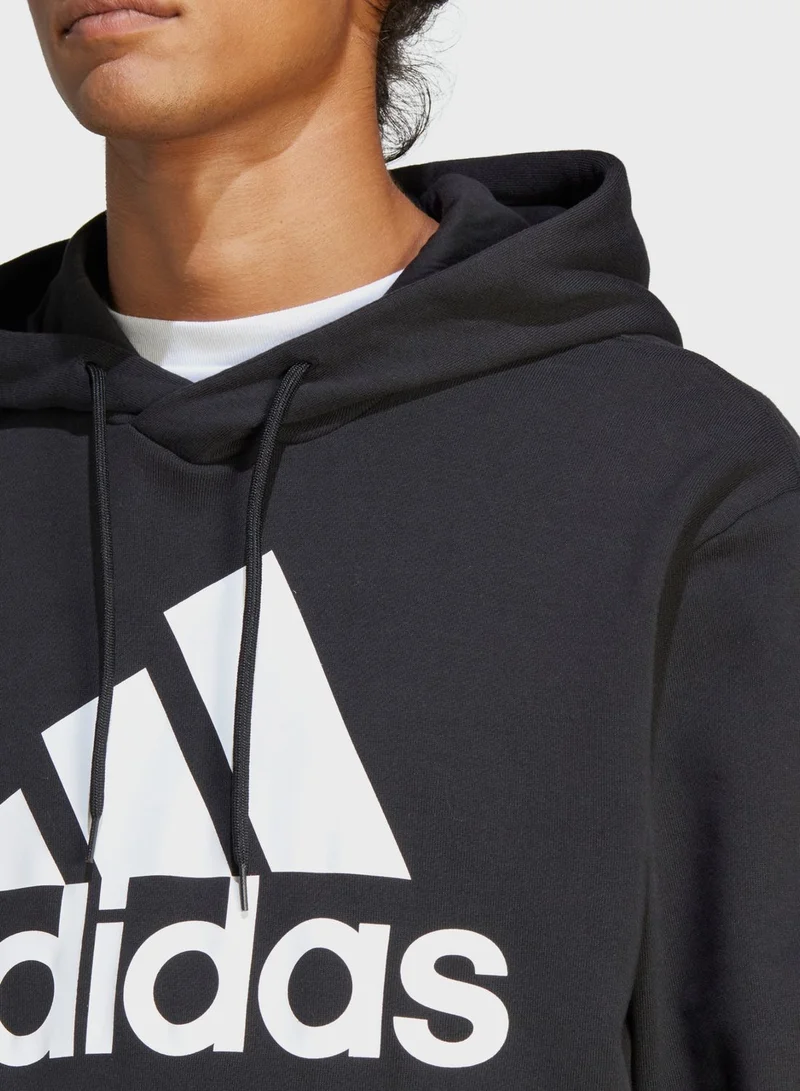adidas هودي من قماش تيري الفرنسي مزين بشعار كبير العلامة التجارية أديداس