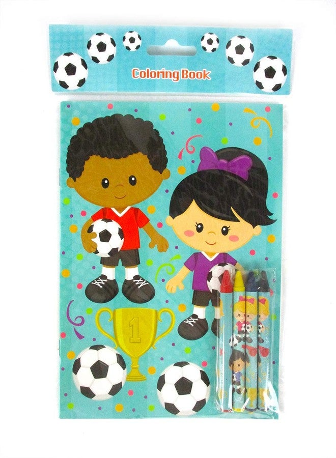 TINYMILLS Soccer Coloring Books for Kids with 12 Coloring books and 48 Crayons, Fun Team Birthday Party Favors, Goodie Bag Stuffers, Prizes, Favor Bag Filler, Team Party Prizes - Image 3