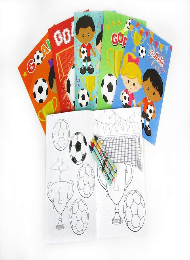 TINYMILLS Soccer Coloring Books for Kids with 12 Coloring books and 48 Crayons, Fun Team Birthday Party Favors, Goodie Bag Stuffers, Prizes, Favor Bag Filler, Team Party Prizes - Image 2