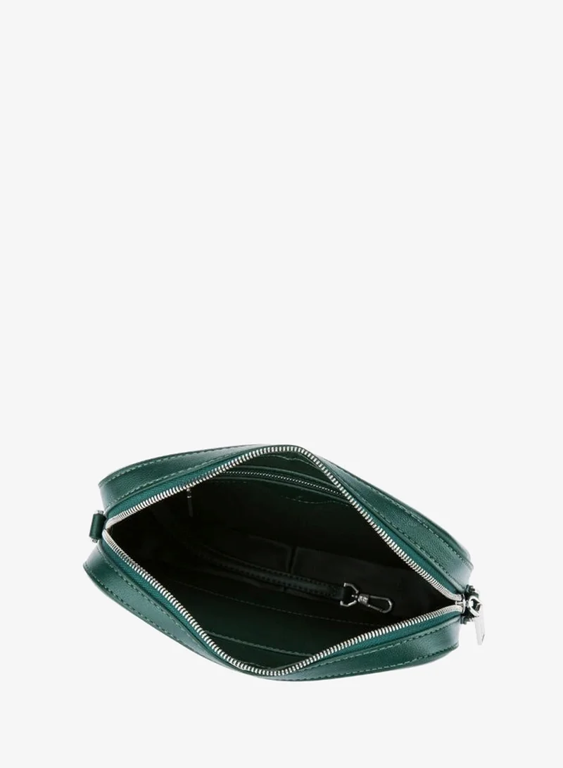 Veganologie  Maze Crossbody Bag in Green Made from 1.5 Bamboo Stems (with Silver Hardware) for Women | Best Price UAE