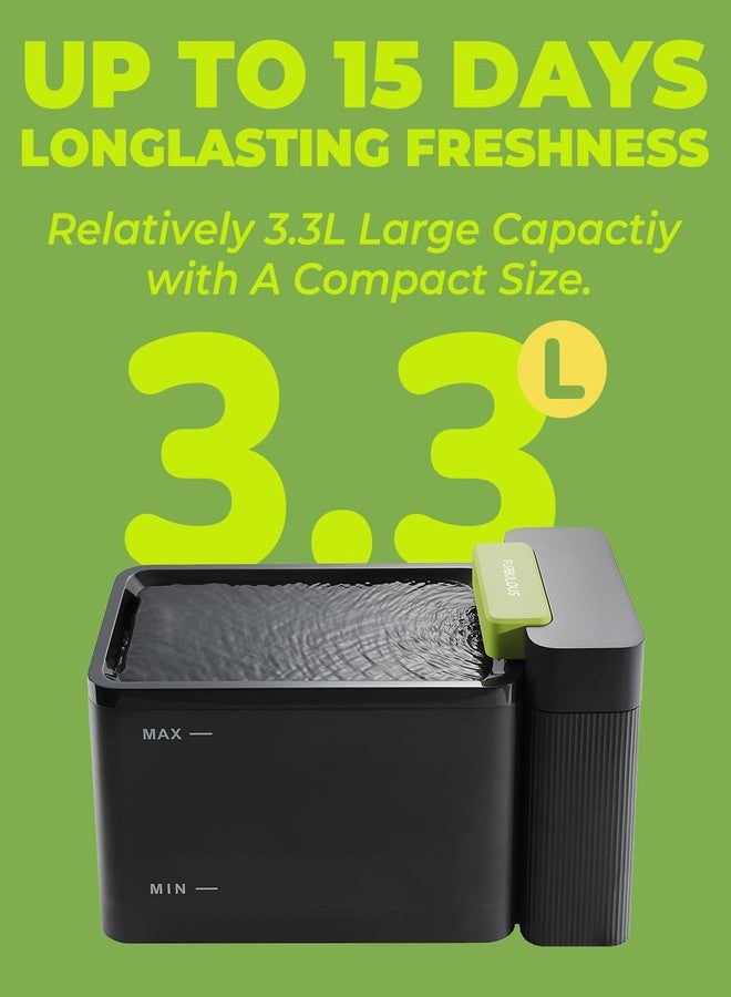 موزع مياه الشرب الأوتوماتيكي من فيربولوس ترو كلين بتقنية الترشيح الفائق، مصنوع من الفولاذ المقاوم للصدأ 316 وصواني خالية من مادة BPA، وعاء سعة 3.3 لتر/112 أونصة، نافورة ثنائية الوضع للقطط/الكلاب متوسطة الحجم/الحيوانات الأليفة (أسود، 3 UF) - Image 4