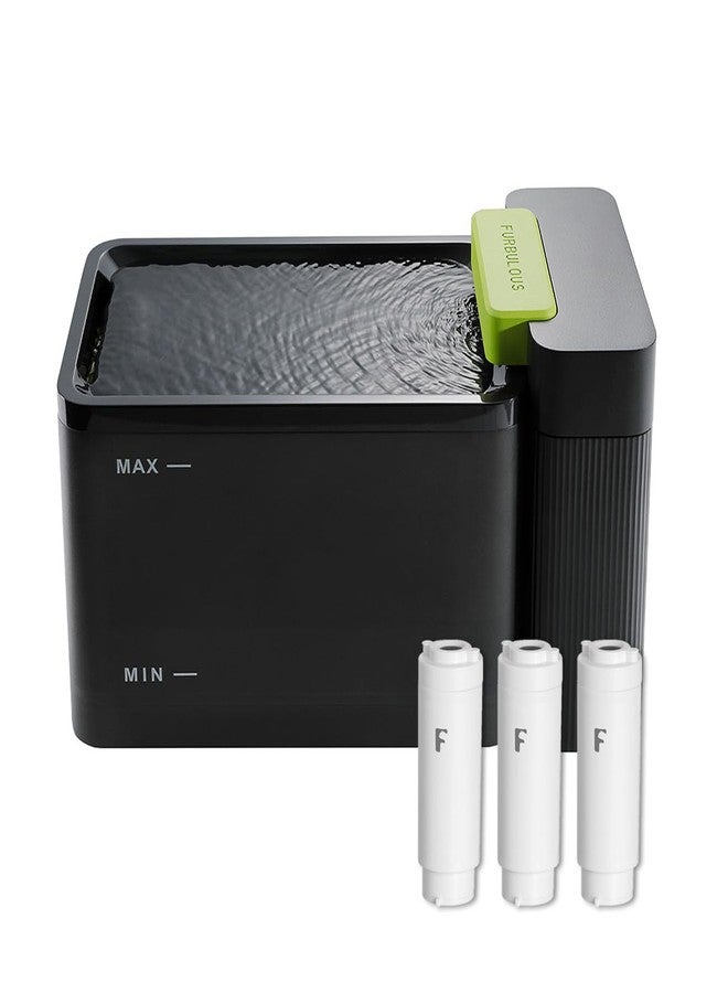 موزع مياه الشرب الأوتوماتيكي من فيربولوس ترو كلين بتقنية الترشيح الفائق، مصنوع من الفولاذ المقاوم للصدأ 316 وصواني خالية من مادة BPA، وعاء سعة 3.3 لتر/112 أونصة، نافورة ثنائية الوضع للقطط/الكلاب متوسطة الحجم/الحيوانات الأليفة (أسود، 3 UF) - Image 1