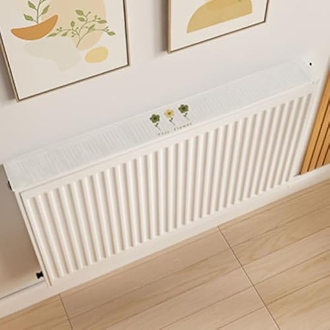 RADIATOR DUST COVER COTTON LINEN MAGNETIC FIXATION SCRATCH RESISTANT RADIATOR PROTECTIVE COVER WHITE PROTECTS RADIATORS FROM DUST DIRT (120X10CM) - Image 3