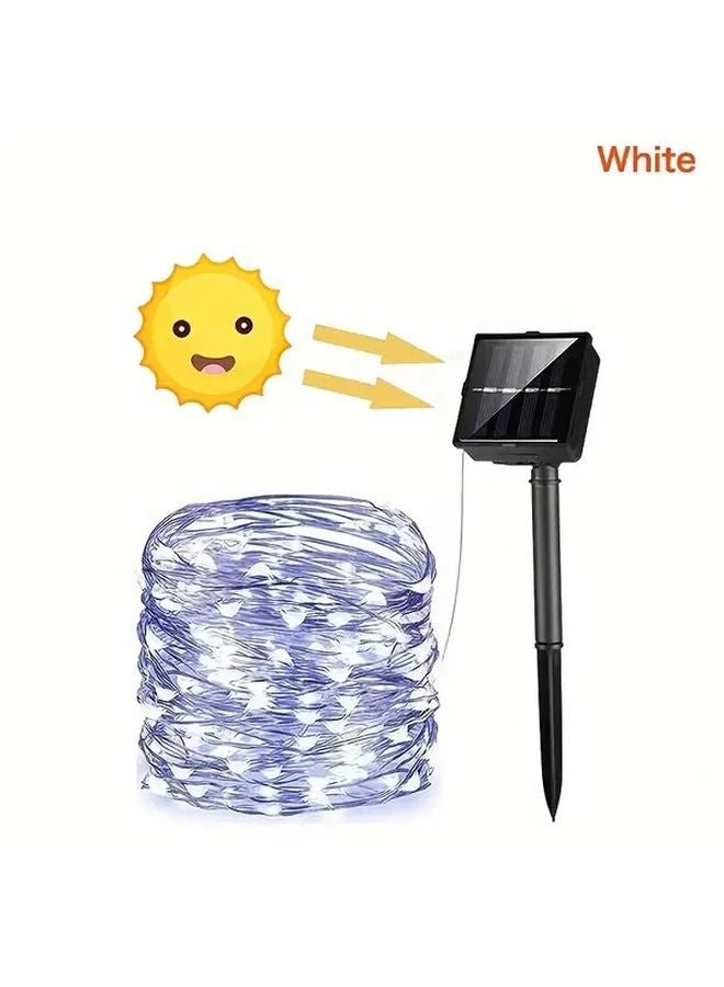 عبوتين من أضواء الجنية الشمسية البيضاء 50 لمبة 27559 بوصة ديكور خارجي للحدائق - Image 1