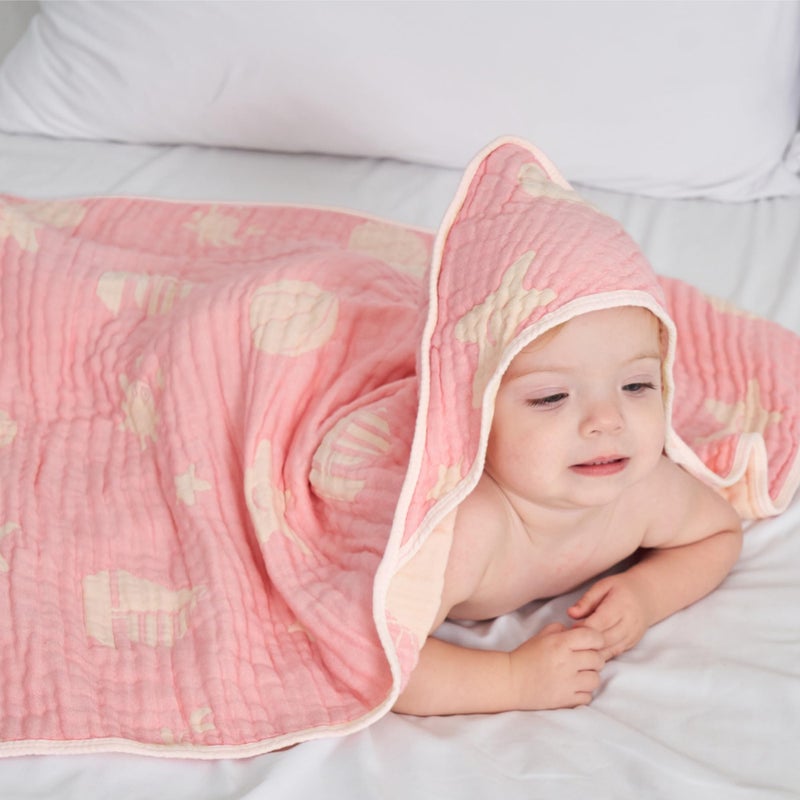 HardNok Ultra-Soft Muslin Baby Hooded Towel - 32 x 32 Inches, Ideal for Bath & Beach, Suitable for Both Boys & Girls from Newborns to Toddlers - Image 5
