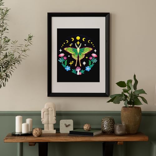 Nuberlic Moth Embroidery Kits for Beginners - Embroidery Starter Cross Stitch Kit DIY Needlepoint Including Cloth with Pattern, Hoop, Needles Instruction and Threads - Image 3