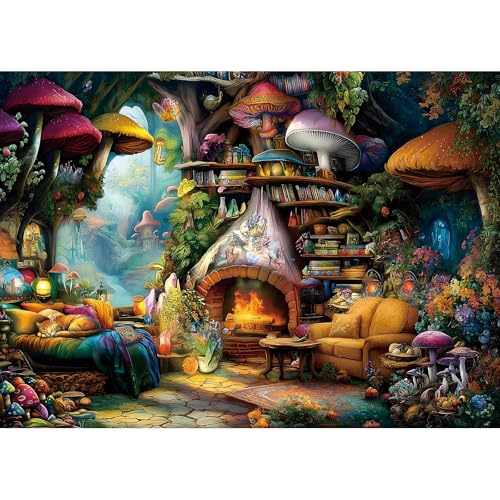Blueforest 1000 Piece Jigsaw Puzzle for Adults Magical Forest Living Room Scene Intermediate Difficult Puzzle with Premium Cardboard 275x197 Size for Relaxation Family Bonding Gifting - Image 1