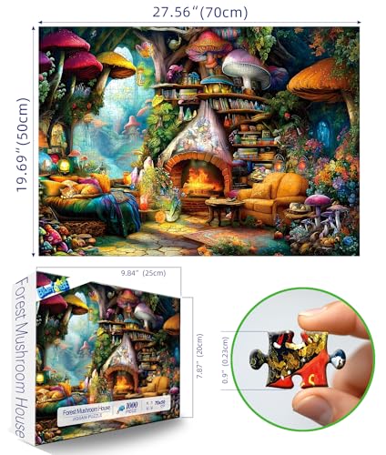 Blueforest 1000 Piece Jigsaw Puzzle for Adults Magical Forest Living Room Scene Intermediate Difficult Puzzle with Premium Cardboard 275x197 Size for Relaxation Family Bonding Gifting - Image 5