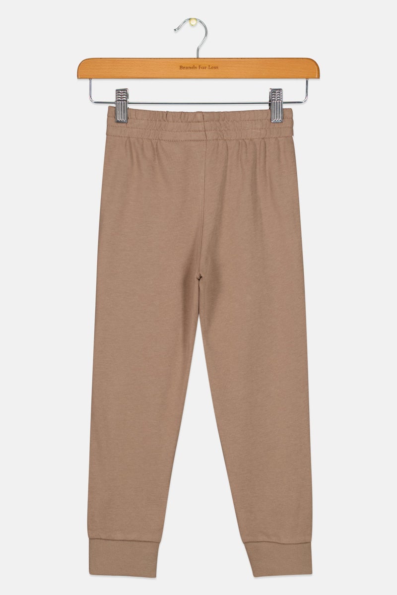 PUMA Kids Boy Brand Logo Outdoor Sweatpants, Taupe - Image 2