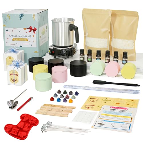 Aroparc Premium DIY Candle Making Kit - All-in-One Set with Hot Plate & 1.2L Melting Pot,100% Natural Soy Wax, Christmas Molds, and Gift Box, Unique Holiday Activity & Gift - Image 1