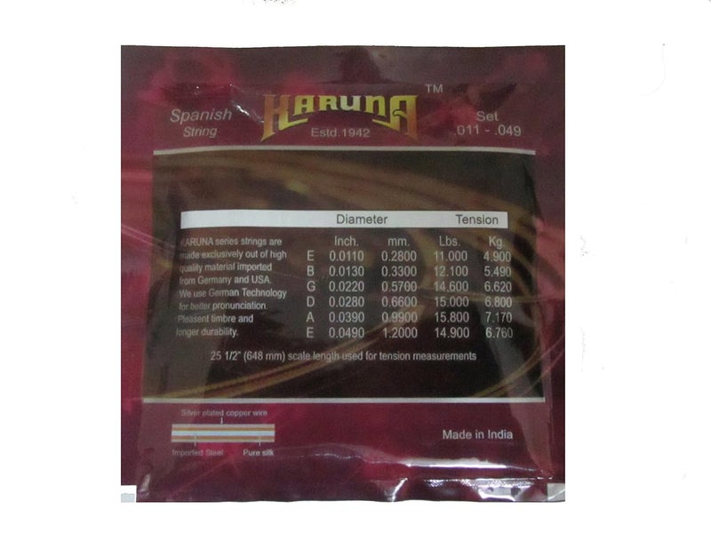 Karuna Acoustic Guitar Stainless Steel Strings (Pack Of 6) - Image 2