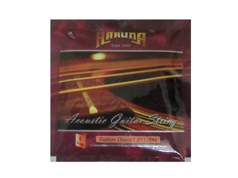 Karuna Acoustic Guitar Stainless Steel Strings (Pack Of 6) - Image 1
