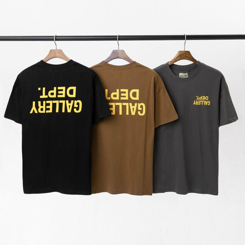 Gallery Trendy Brand Dept Classic Letter Slogan Logo Gradient Printing Short-Sleeved T-Shirt Men'S And Women'S Tanabata Couple Dress - Image 4