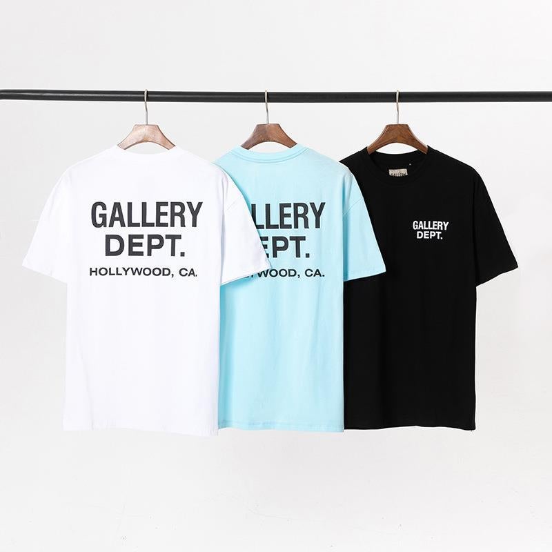 Gallery Trendy Brand Dept Classic Letter Slogan Logo Gradient Printing Short-Sleeved T-Shirt Men'S And Women'S Tanabata Couple Dress - Image 5