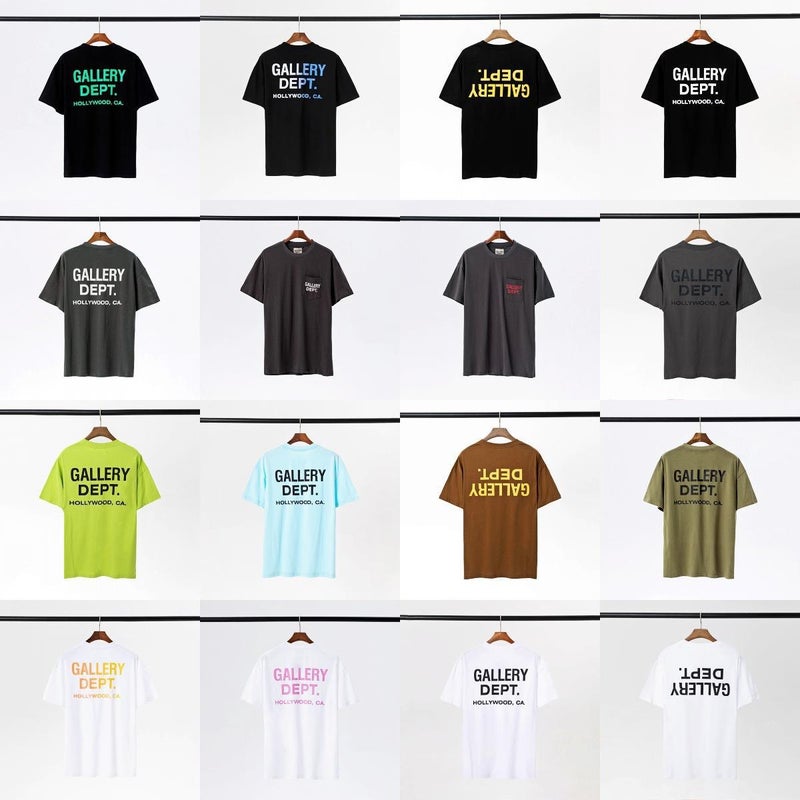 Gallery Trendy Brand Dept Classic Letter Slogan Logo Gradient Printing Short-Sleeved T-Shirt Men'S And Women'S Tanabata Couple Dress - Image 2