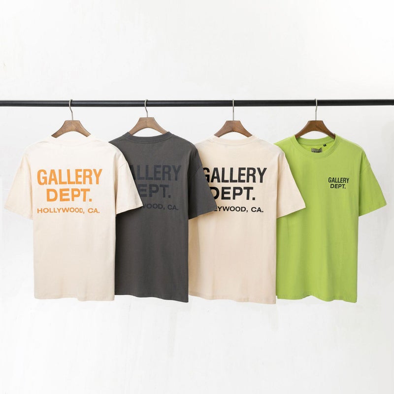 Gallery Trendy Brand Dept Classic Letter Slogan Logo Gradient Printing Short-Sleeved T-Shirt Men'S And Women'S Tanabata Couple Dress - Image 3