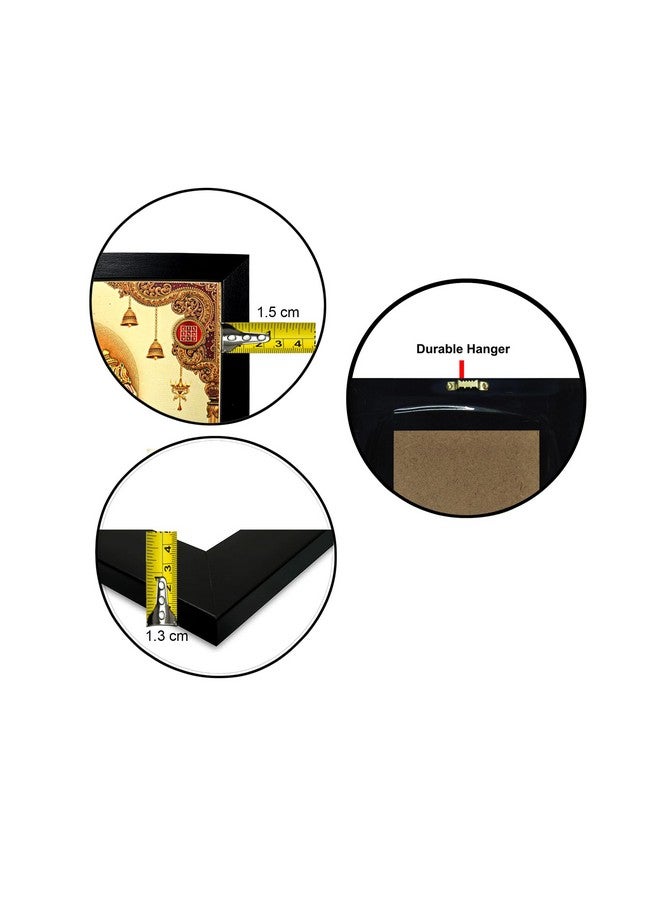 Hawai إطار صورة ديني مزخرف من الخشب الهندسي مع آية الكرسي، مزين بالذهب، مكة المدينة، للديكور المنزلي ومكتب الصلاة، 13x9 بوصة، SFDI573_FNCY_BLKFRM - Image 4