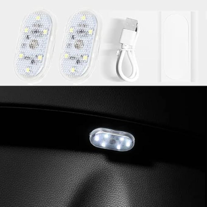 KASTWAVE Car Led Lights Interior Portable Small Incar Led Touch Lights With 6 Bright Led Lamp Beads Usb Rechargeable Lighting Light Car Emergency Light Warm White Light - Image 1