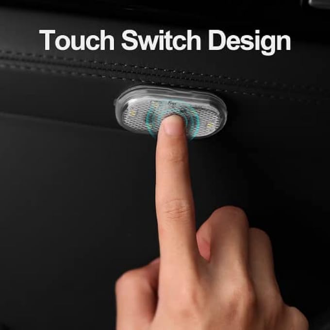KASTWAVE Car Led Lights Interior Portable Small Incar Led Touch Lights With 6 Bright Led Lamp Beads Usb Rechargeable Lighting Light Car Emergency Light Warm White Light - Image 2