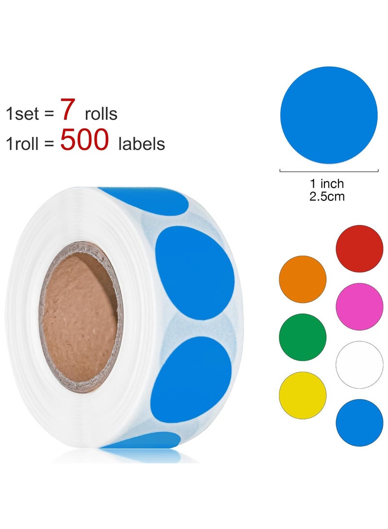 3500Pcs Colored Dot Stickers, 2.5cm Round Label Sticker Round Color Coding Labels Circle Dots Labels Circle Stickers for Office,Classroom,Family - Image 3