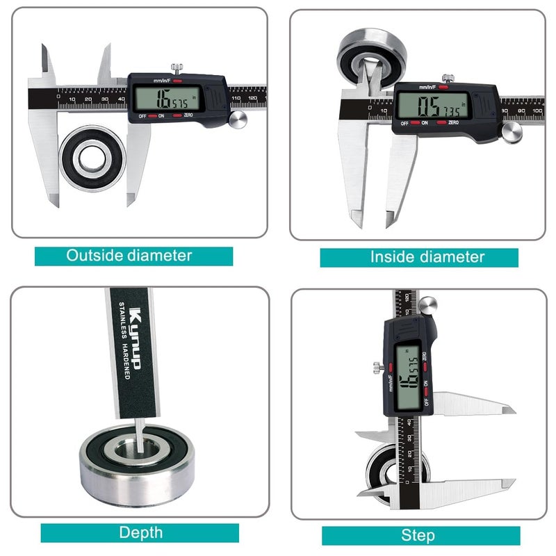 Kynup Micrometer Caliper Tool, 12Inch Digital Caliper, Vernier Caliper with Stainless Steel, Large LCD Screen, Auto - Off Feature, Inch Metric Fraction Conversion - Image 3
