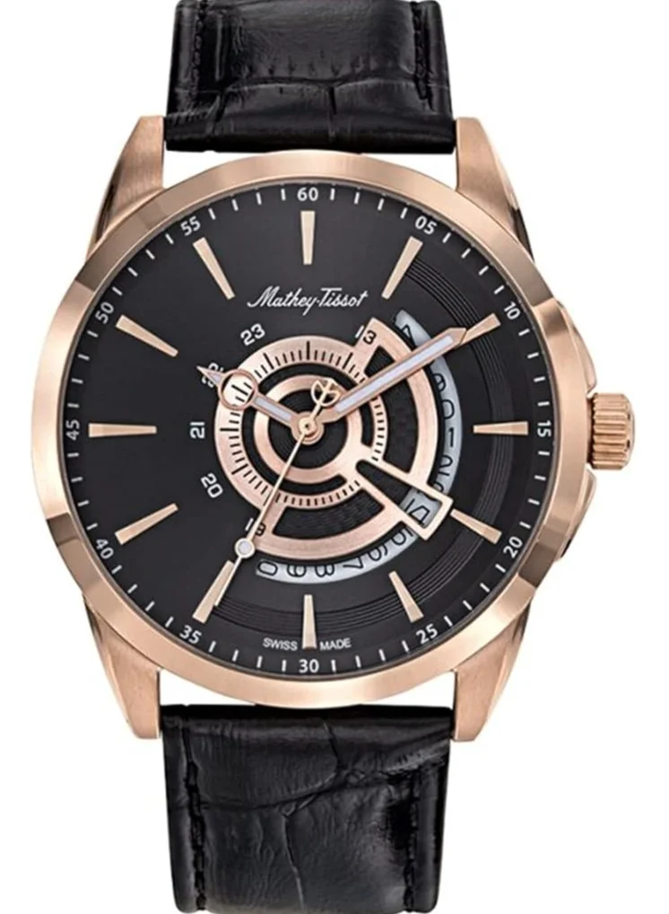 Mathey-Tissot Mondo Quartz Black Dial Men's Watch - H711PN