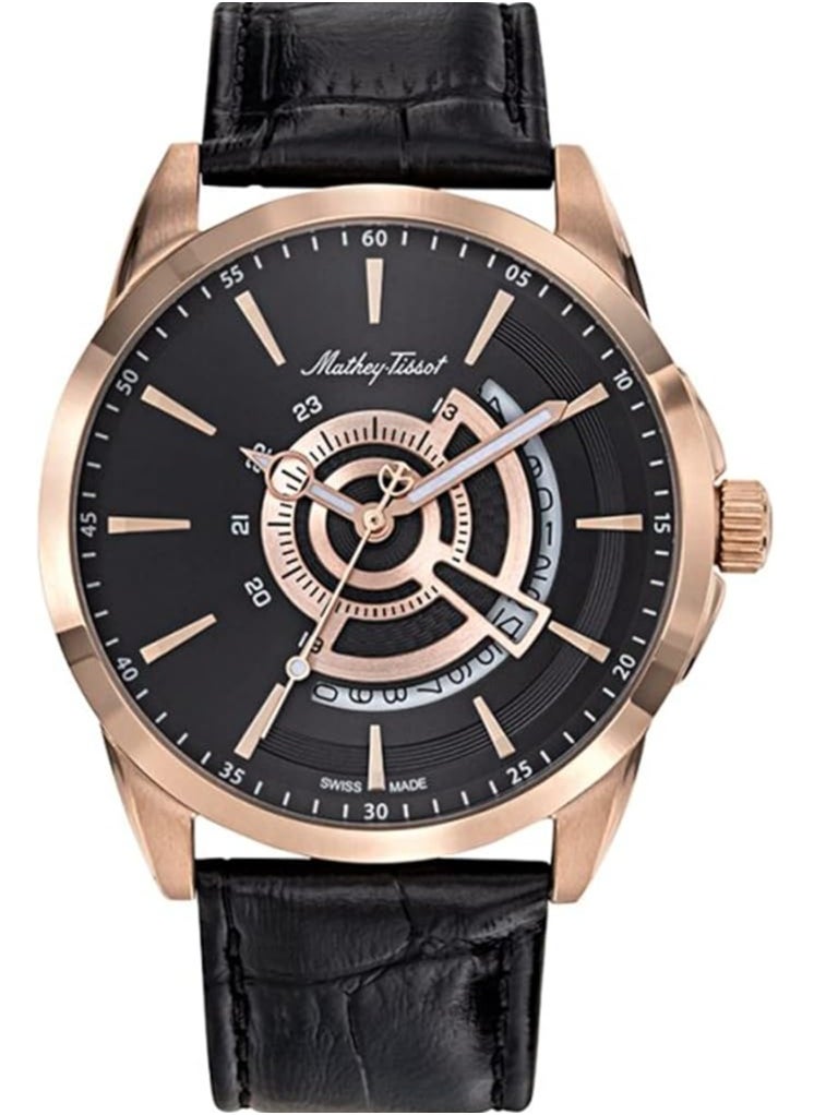 Mathey-Tissot - Mondo Quartz Black Dial Men's Watch - H711PN - Image 1