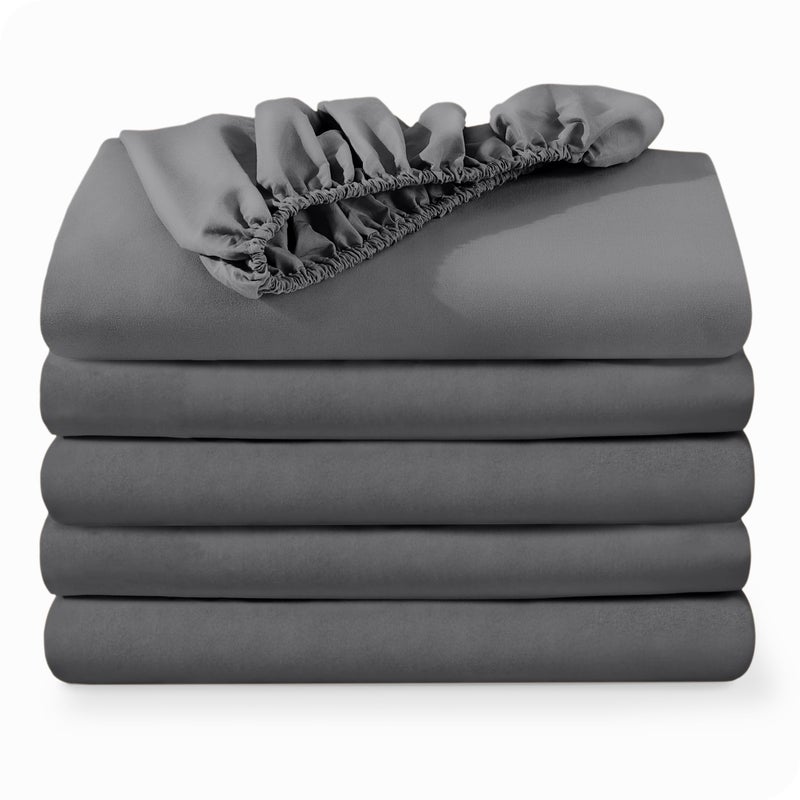 Bare Home Bare Home 5Pack Fitted Bottom UltraSoft Sheets Queen  Premium 1800 UltraSoft Wrinkle Resistant Microfiber  Deep Pocket Queen Grey 
