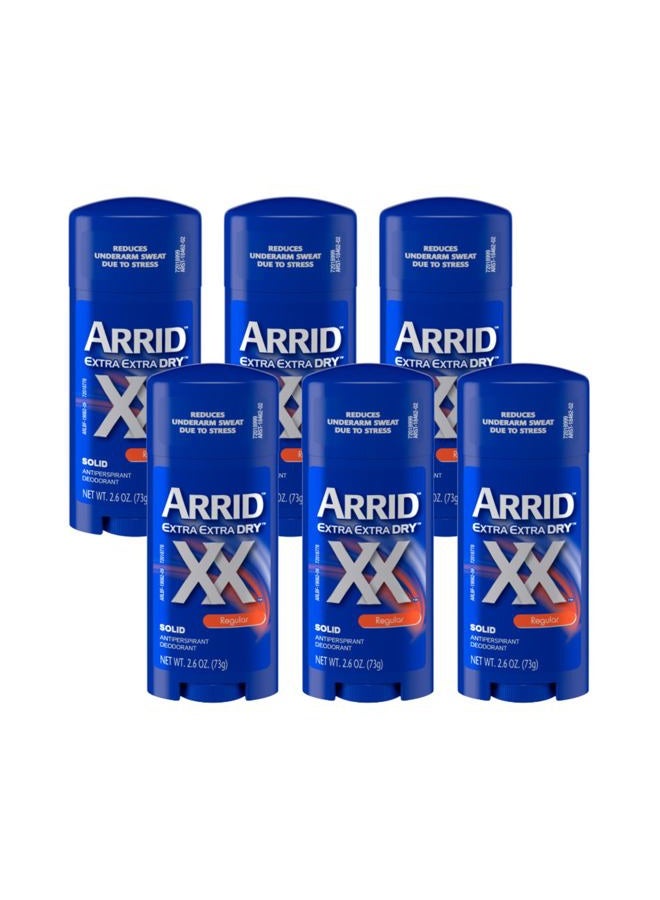 Arrid XX Extra Dry Regular Solid Antiperspirant Deodorant, 2 Ounce (Pack of 6) - Image 1