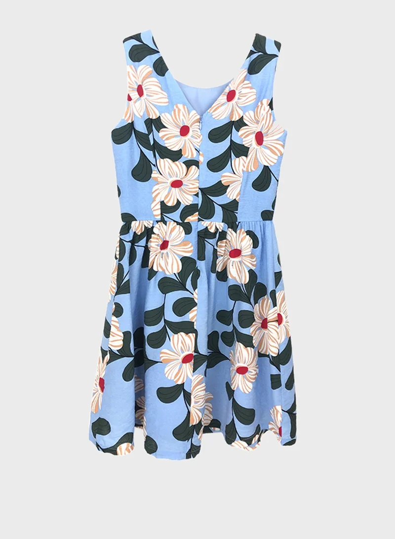 SEMIR Floral Print Skater Dress