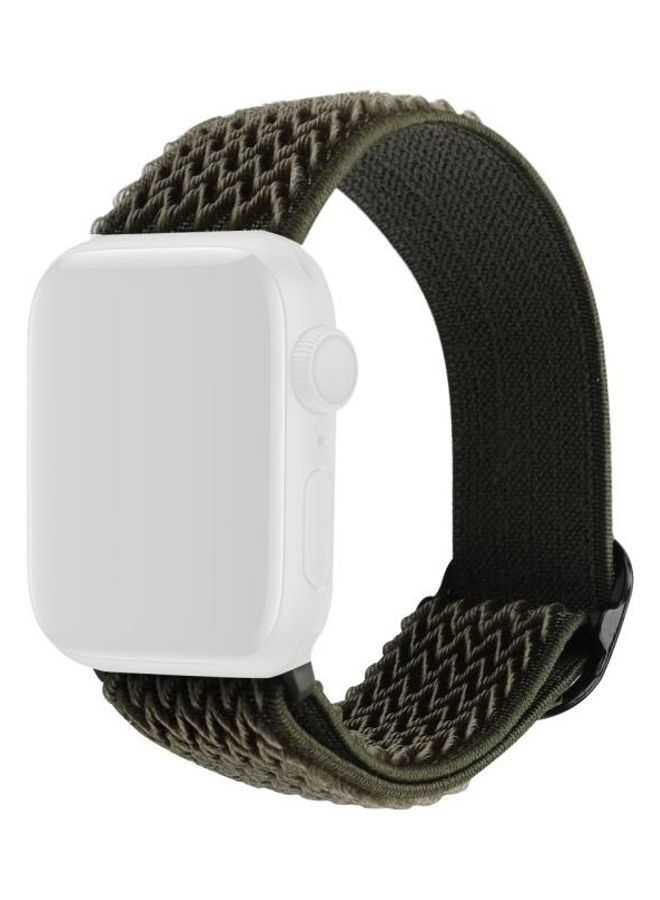 NIBEMINENT Wave Texture Replacement Watchbands For Apple Watch Series 7 45mm/6 & SE 5 4 44mm/3 2 1 42mm Army Green  - Image 1