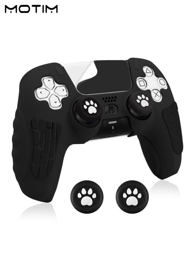 Motim Case Cover for PS5 Wireless Controller for Dual Sense, Soft Silicone Protection Skin with 2 Thumb Caps,  Anti-scratch Anti-fall Case Cover  - Image 1