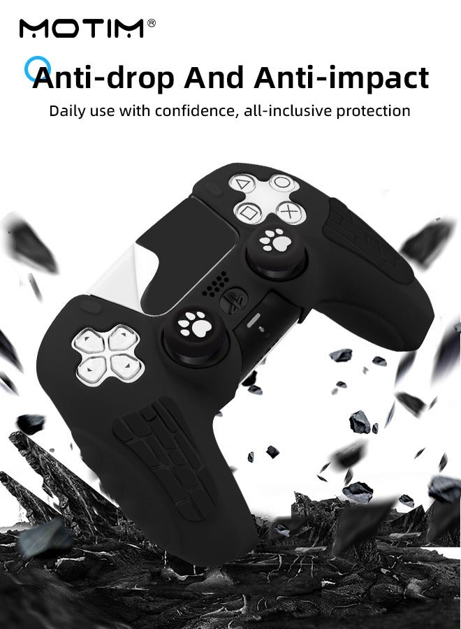Motim Case Cover for PS5 Wireless Controller for Dual Sense, Soft Silicone Protection Skin with 2 Thumb Caps,  Anti-scratch Anti-fall Case Cover  - Image 4